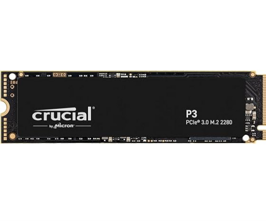 Crucial P3 solid-state drive on a white background